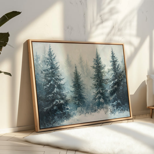 Silent Snow Settles Among Evergreens