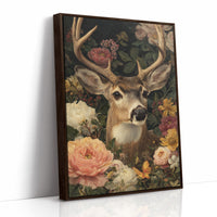 Noble Stag Among Blooming Peonies