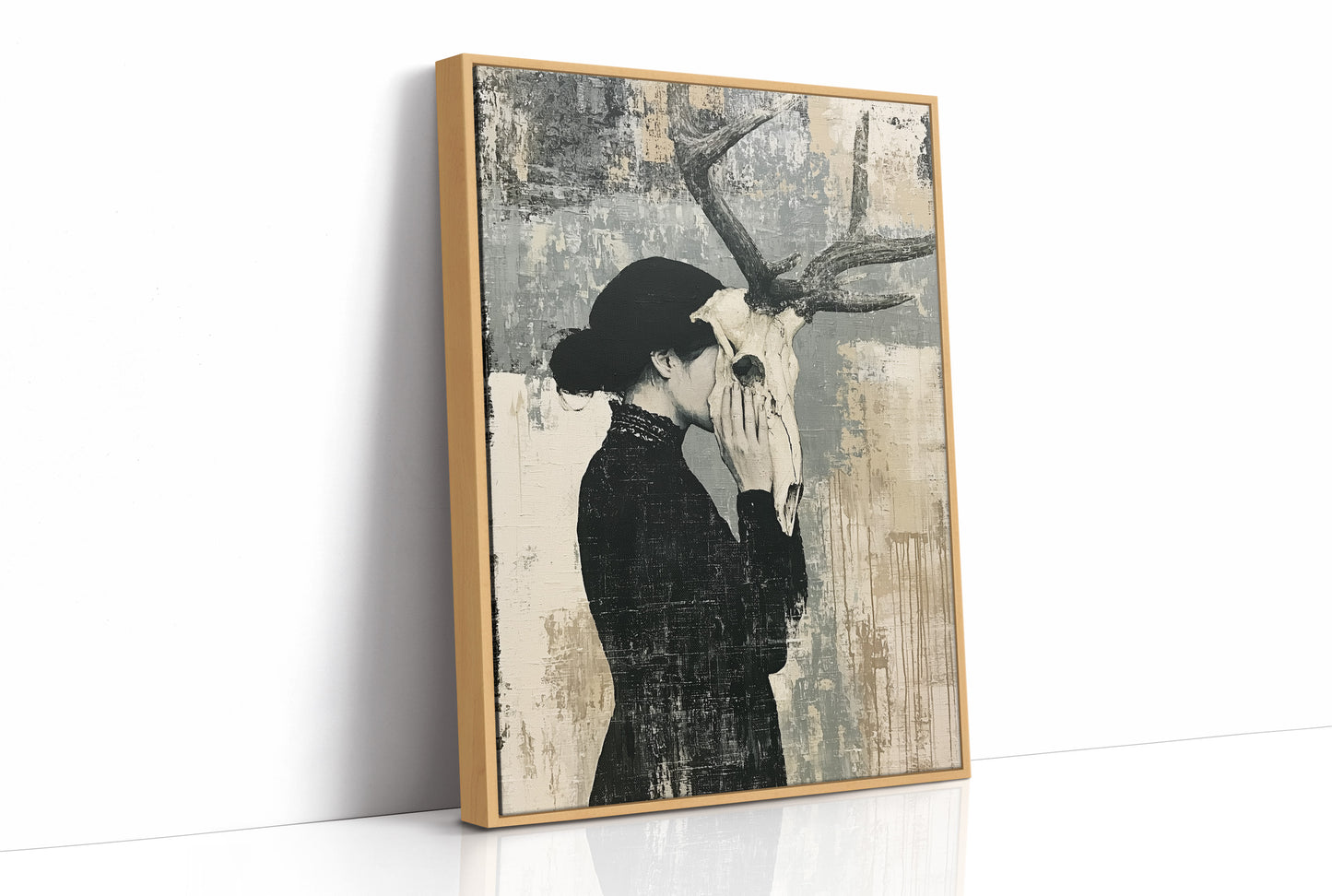 The Mask She Wears: Woman with Antlered Skull