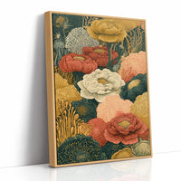 Dotted Bloom Mosaic in Rust and Gold