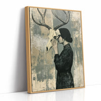 Behind the Skull: Woman with Antlers in Profile