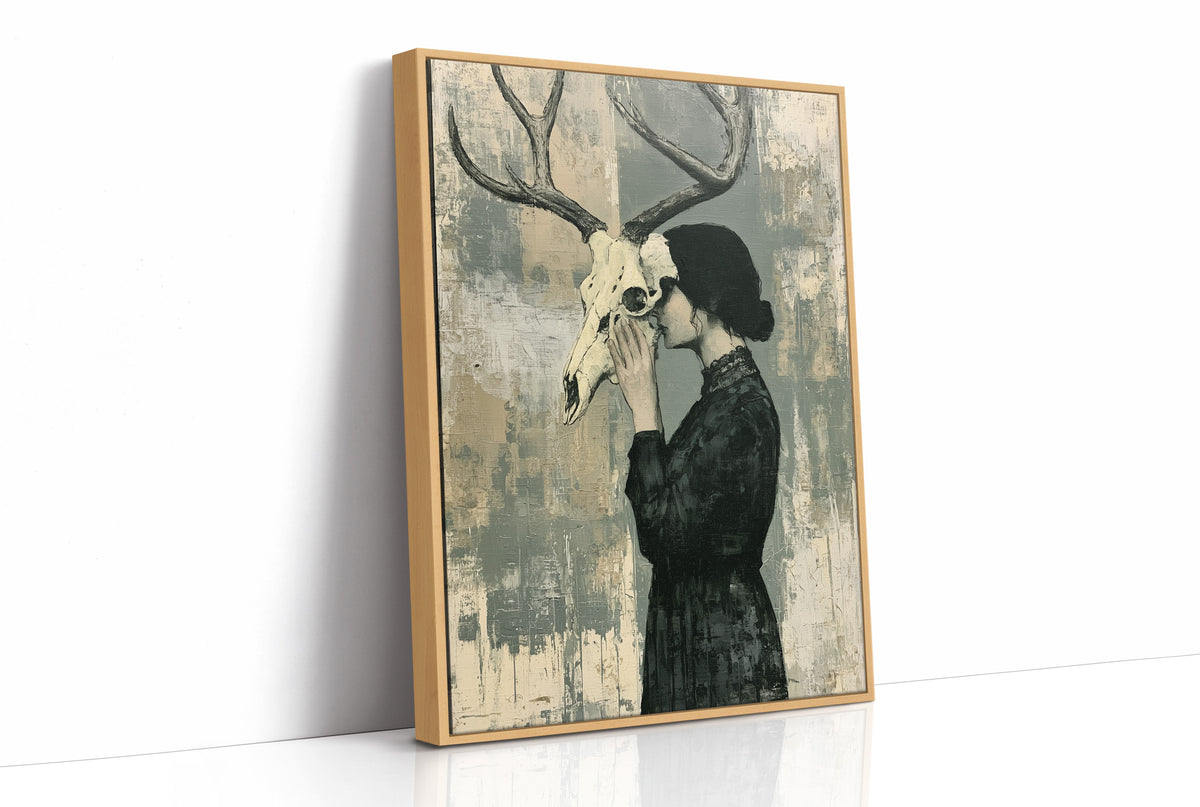 Behind the Skull: Woman with Antlers in Profile