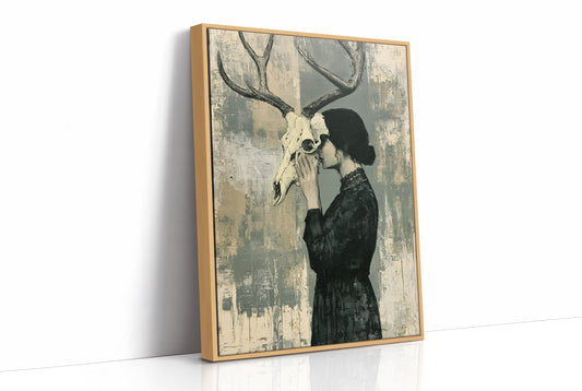 Behind the Skull: Woman with Antlers in Profile