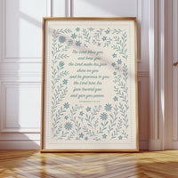 The Lord Bless You Floral Scripture Print
