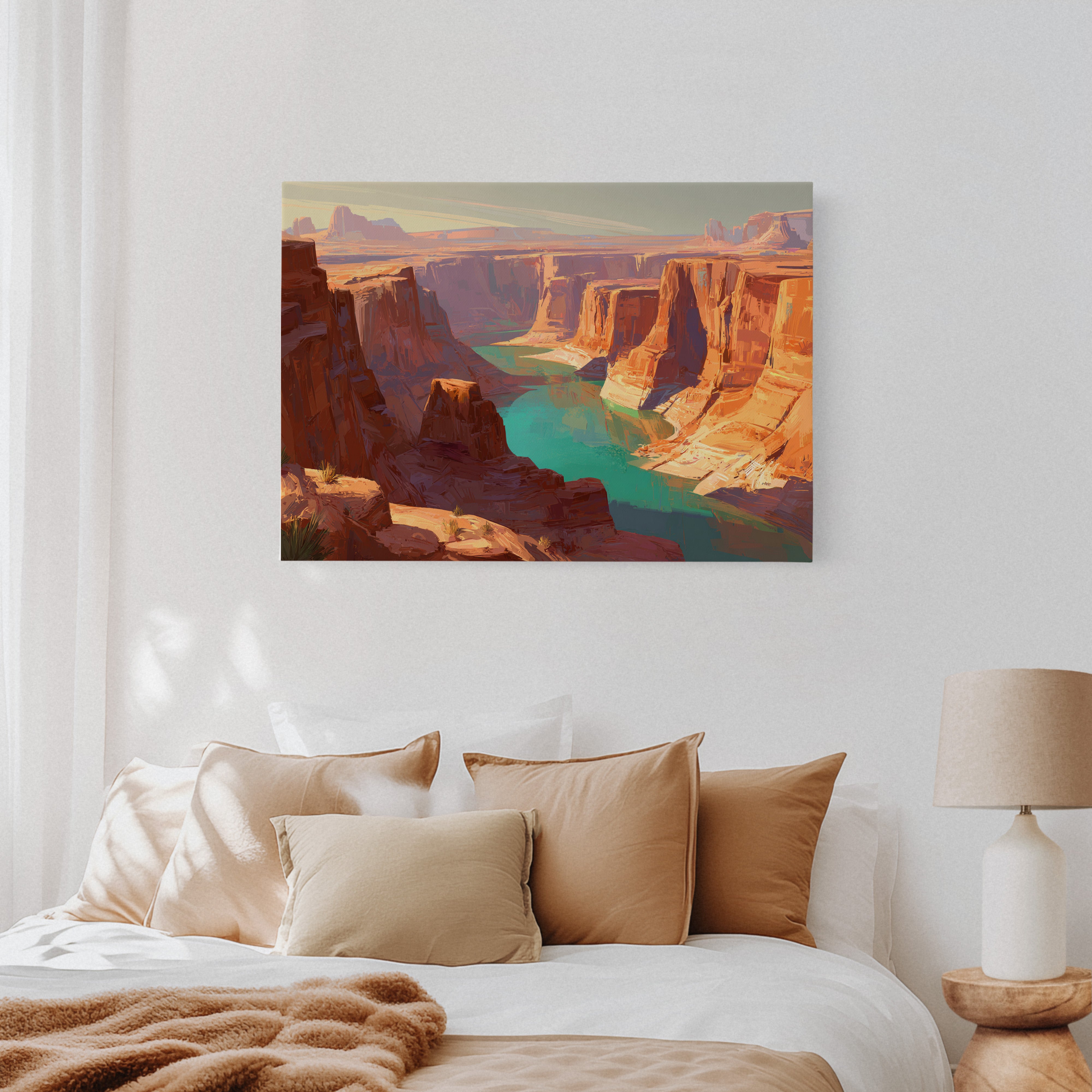 Turquoise River Cuts Ancient Stone