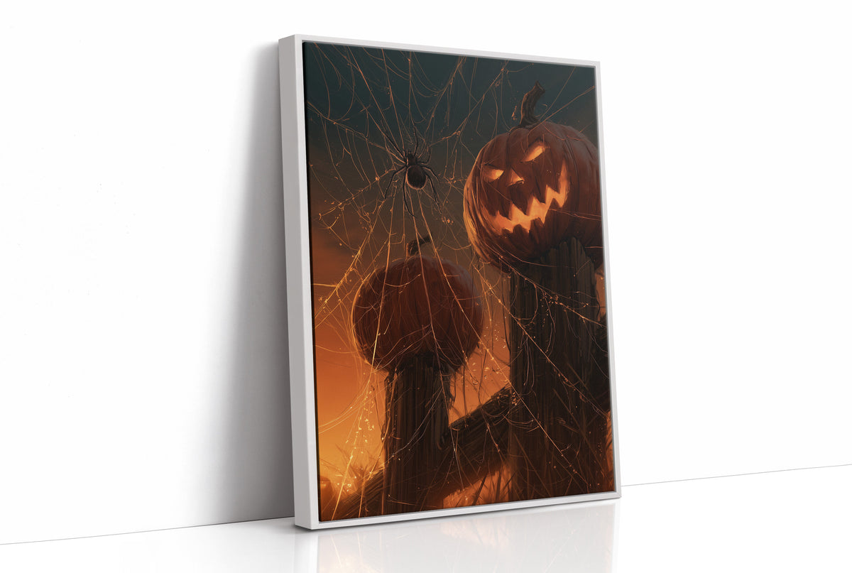 Spider's Watch Over the Jack-o'-Lanterns
