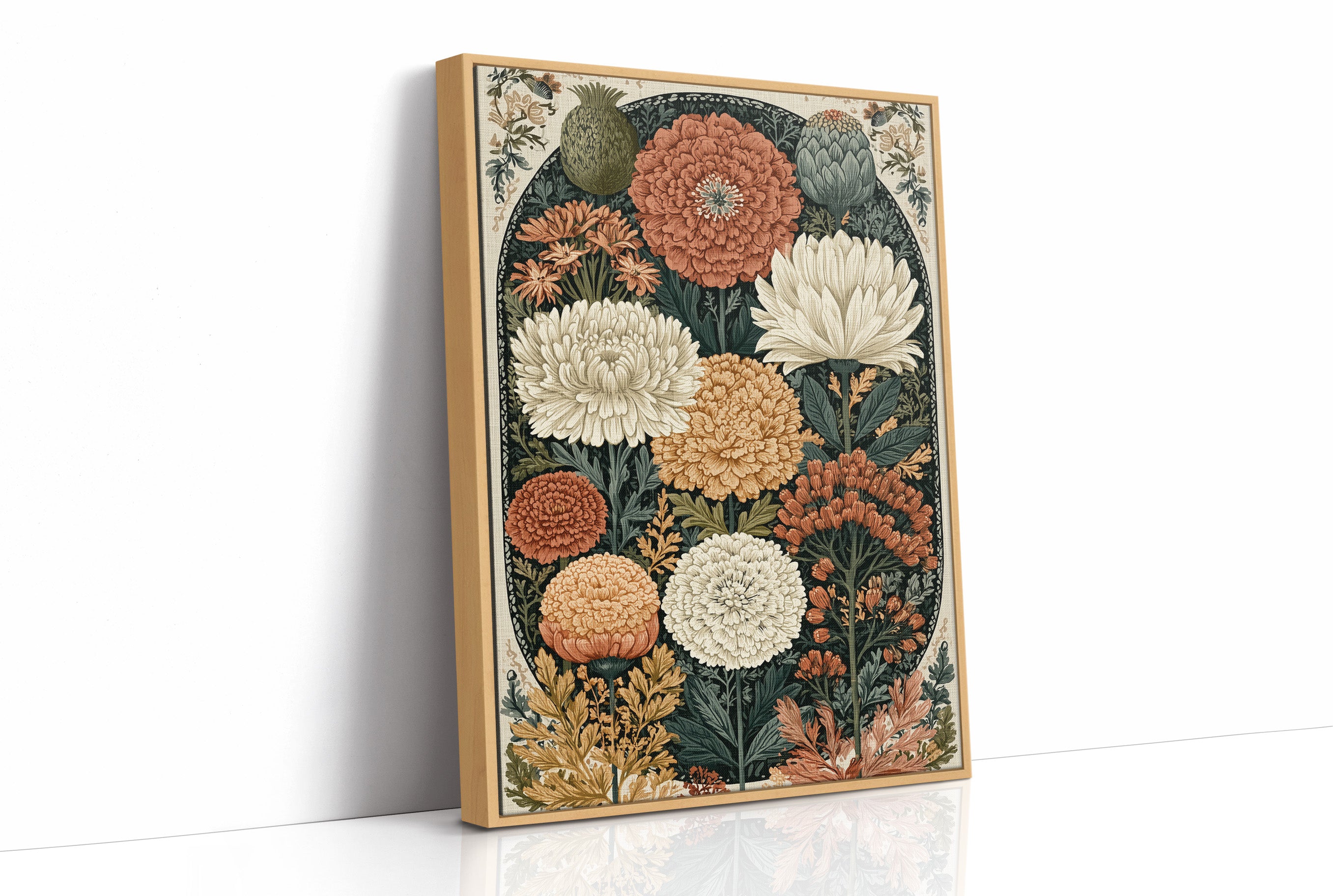 Chrysanthemum and Marigold Botanical Plate