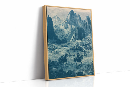 Riders Through the Rockies: Vintage Engraving