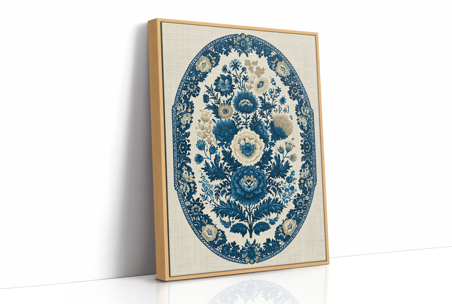 Indigo Porcelain Floral Medallion