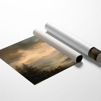 Solitary Flight Through Amber Mist