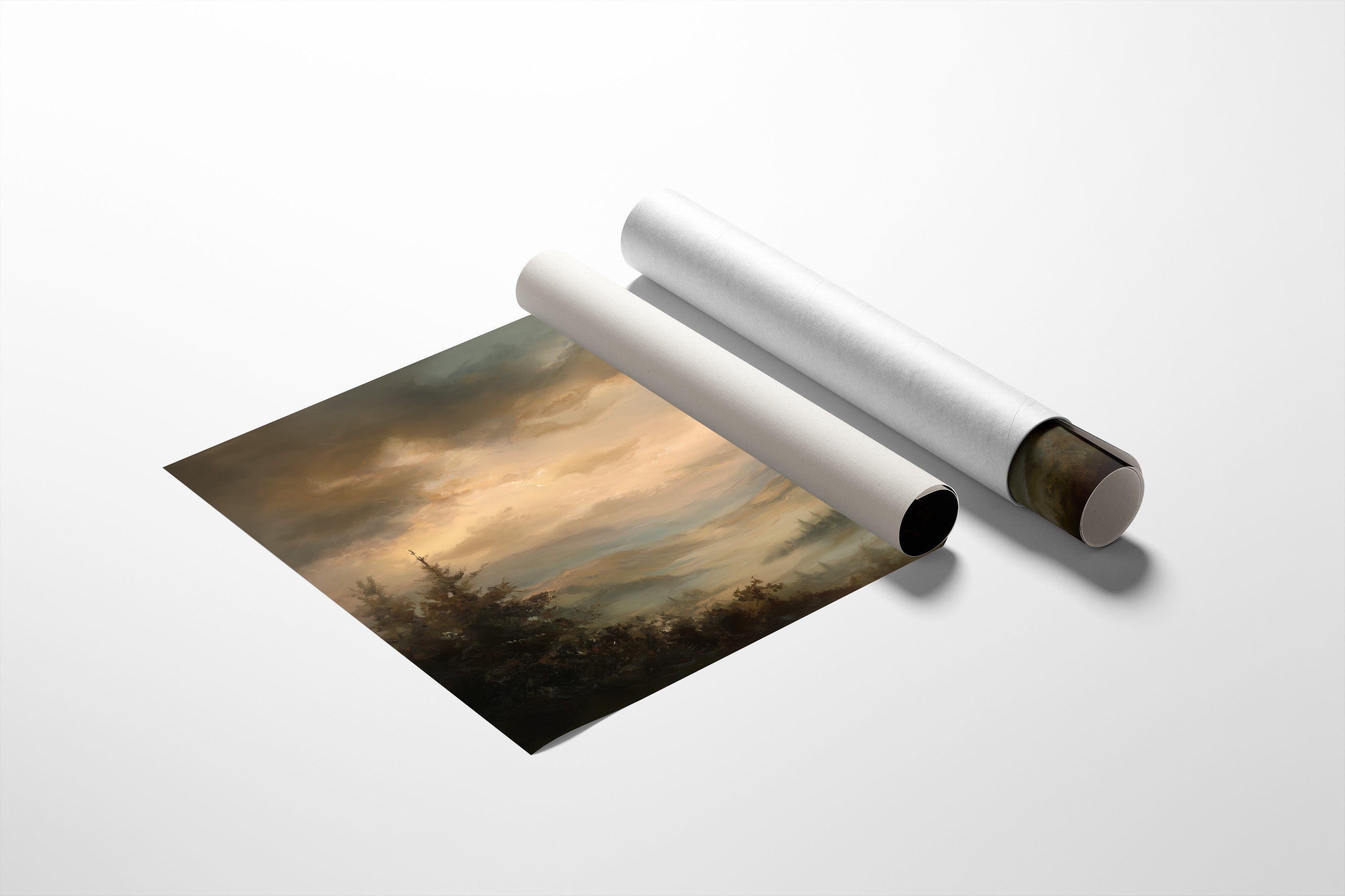 Solitary Flight Through Amber Mist