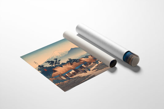 Coastal Village Greets Mountain Dawn