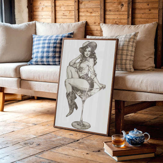 Saloon Belle Cocktail Hour - Vintage Pin-Up Cowgirl