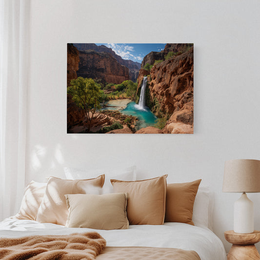 Turquoise Waters Dance Through Canyon Walls