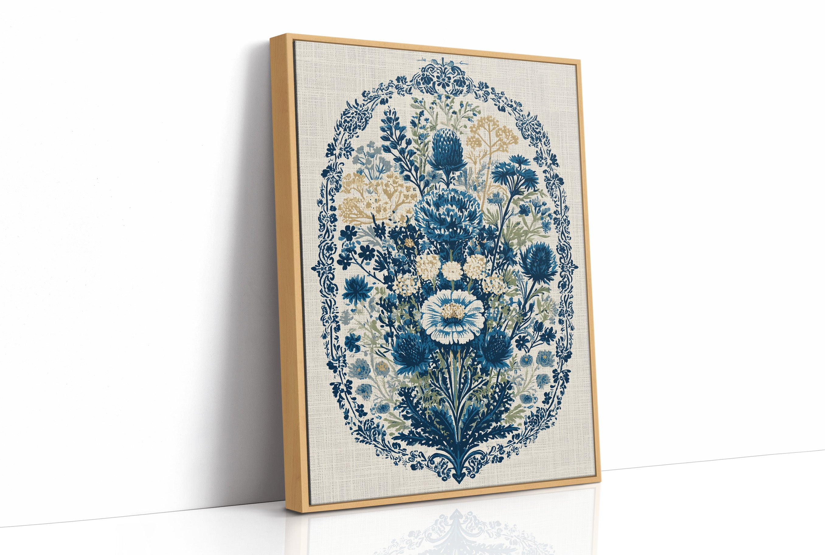 Thistle and Cornflower Medallion Tapestry