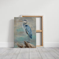 Blue Stillness On Driftwood Perch