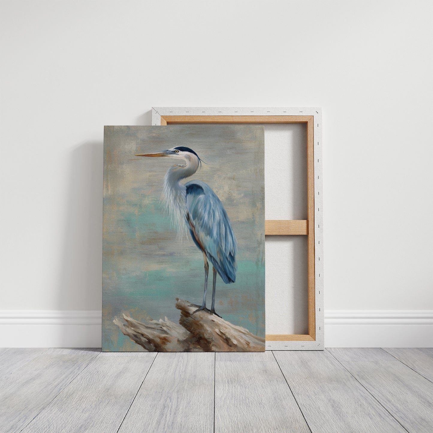 Blue Stillness On Driftwood Perch