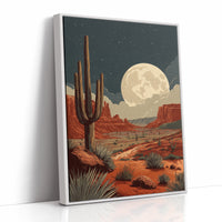 Saguaros Bow To Desert Moonlight