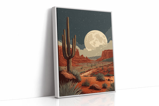 Saguaros Bow To Desert Moonlight