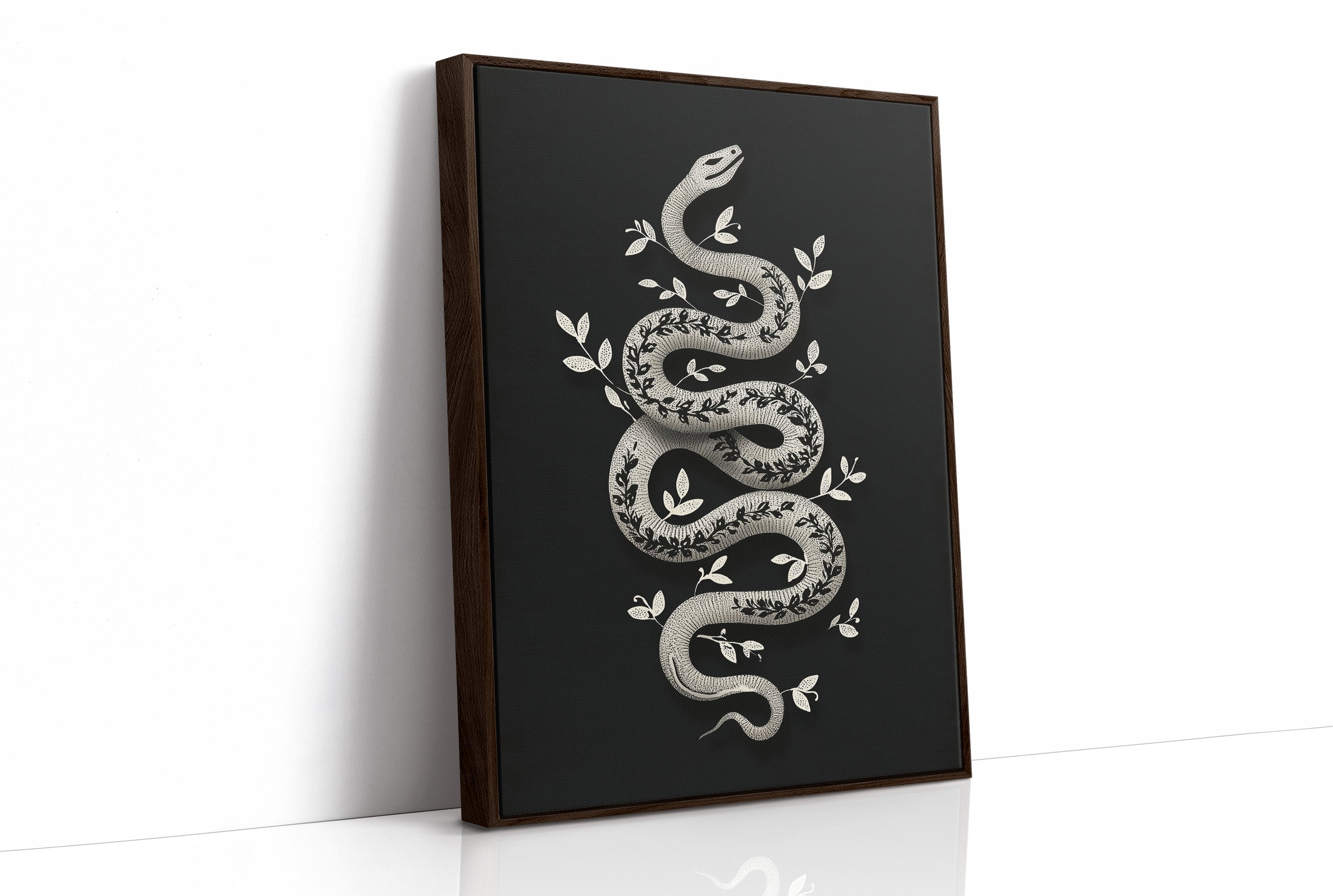Serpent Adorned With Silver Leaves