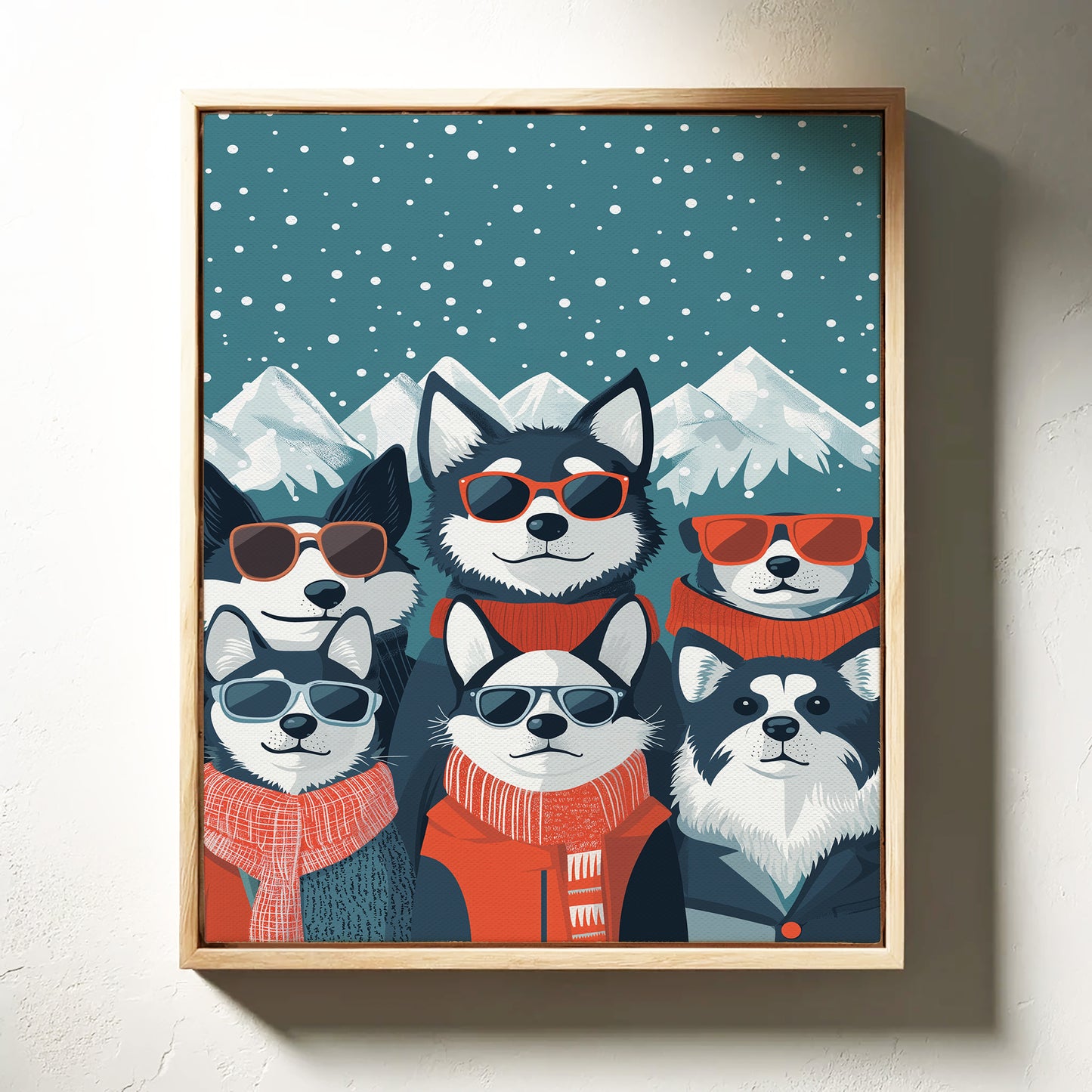 Cool Huskies Chase Winter Stars