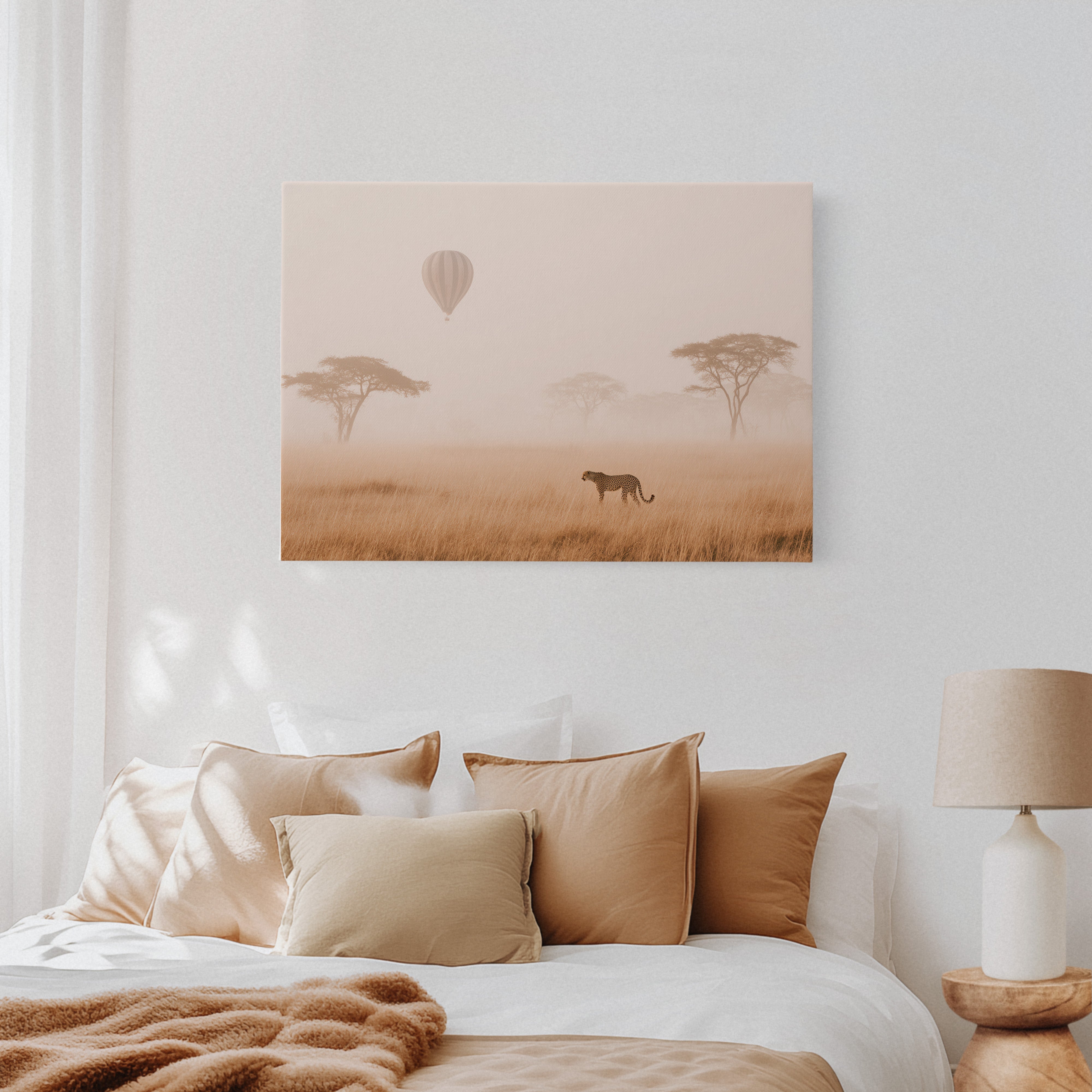 Cheetah's Dawn Under Floating Dreams