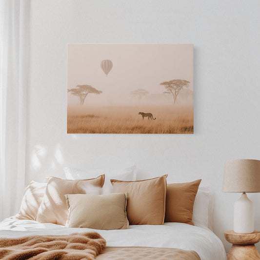Cheetah's Dawn Under Floating Dreams