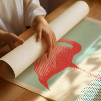 Flamingo on One Leg, Retro Print