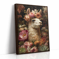 Crowned Llama In Floral Court
