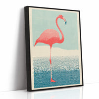Flamingo on One Leg, Retro Print