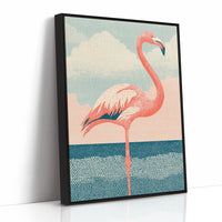 Flamingo Against Cotton Candy Clouds