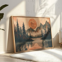 Copper Moon Bathes Mountain Lake
