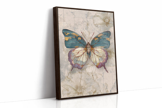 Teal Wings On Vintage Maps