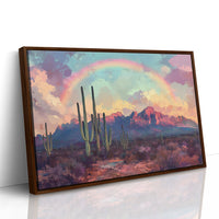 Gallery image 12 for Cactus Rainbow Desert Print – Boho Southwest Canvas Art