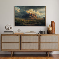 Gallery image 2 for Stormy Desert Mountain Canvas – Moody Western Landscape Wall Art