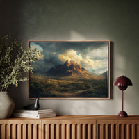 Gallery image 3 for Stormy Desert Mountain Canvas – Moody Western Landscape Wall Art