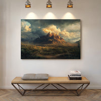 Gallery image 6 for Stormy Desert Mountain Canvas – Moody Western Landscape Wall Art