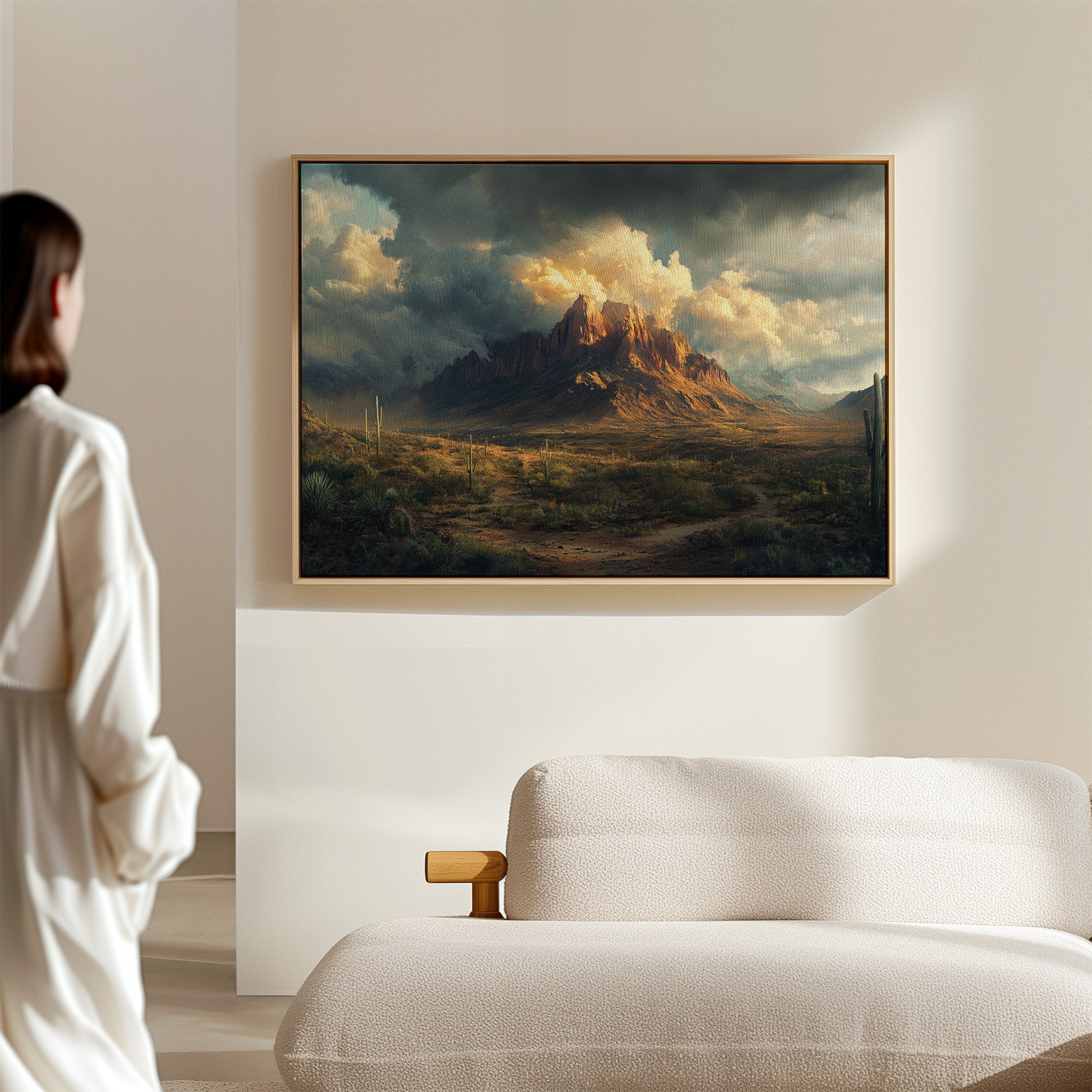 Gallery image 8 for Stormy Desert Mountain Canvas – Moody Western Landscape Wall Art