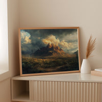 Gallery image 10 for Stormy Desert Mountain Canvas – Moody Western Landscape Wall Art