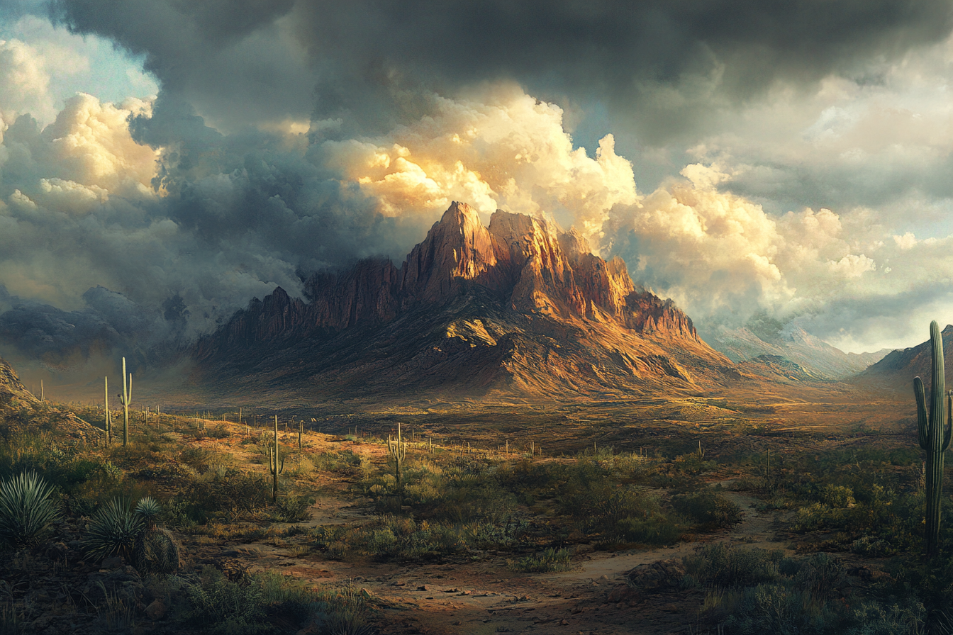 Gallery image 11 for Stormy Desert Mountain Canvas – Moody Western Landscape Wall Art