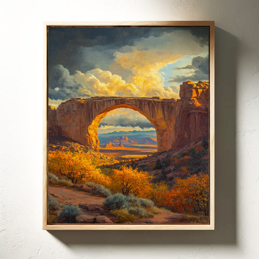 Gallery image 1 for Southwest Arch Canyon Canvas – Autumn Desert Landscape Wall Art