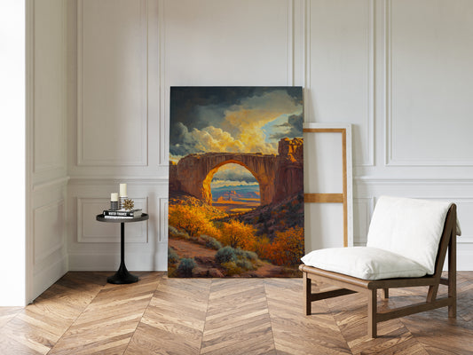 Gallery image 3 for Southwest Arch Canyon Canvas – Autumn Desert Landscape Wall Art