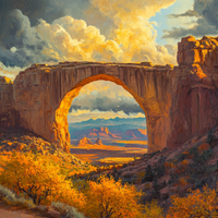Gallery image 13 for Southwest Arch Canyon Canvas – Autumn Desert Landscape Wall Art