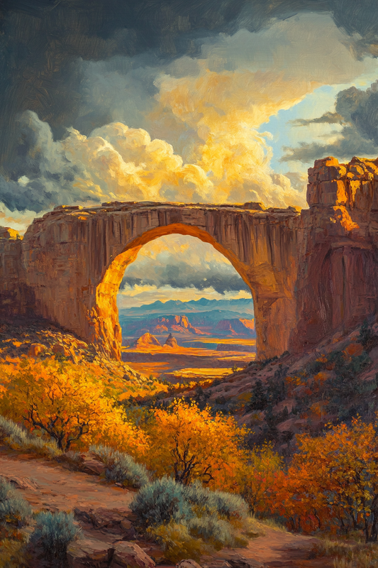 Gallery image 13 for Southwest Arch Canyon Canvas – Autumn Desert Landscape Wall Art