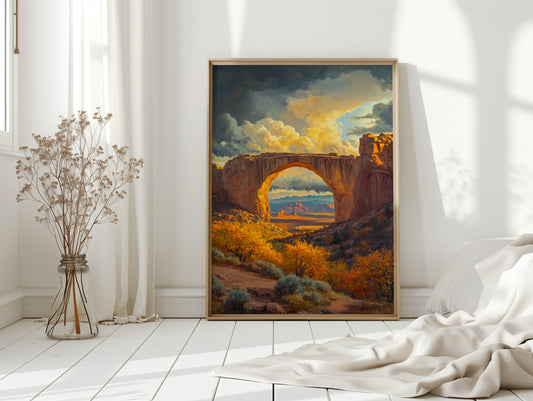 Gallery image 14 for Southwest Arch Canyon Canvas – Autumn Desert Landscape Wall Art