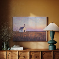 Gallery image 4 for Prairie Moon Chapel Canvas – Minimalist Country Church Wall Art