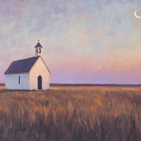Gallery image 6 for Prairie Moon Chapel Canvas – Minimalist Country Church Wall Art