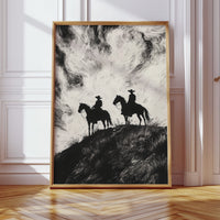 Gallery image 1 for Cowboy Ridge Silhouette Print – Western Horseback Wall Art