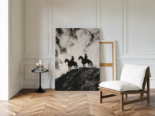 Gallery image 3 for Cowboy Ridge Silhouette Print – Western Horseback Wall Art