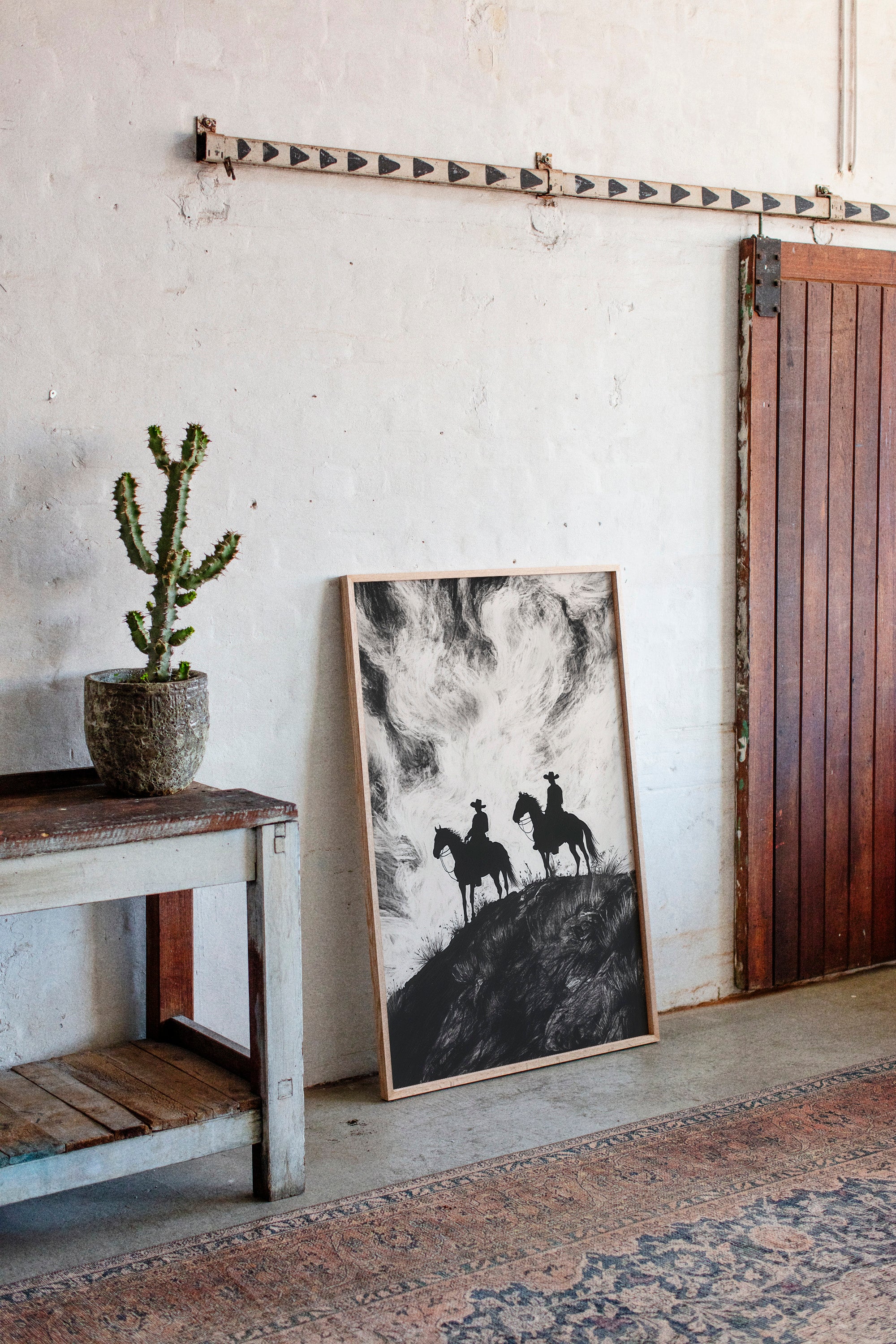 Gallery image 5 for Cowboy Ridge Silhouette Print – Western Horseback Wall Art